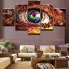 Steam Punk Colorful Eye Steampunk - Abstract 5 Panel Canvas Art Wall Decor