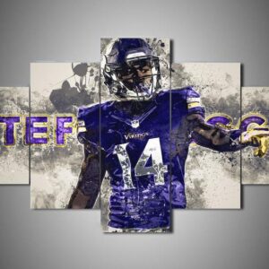Stefon Diggs - Famous Person 5 Panel Canvas Art Wall Decor
