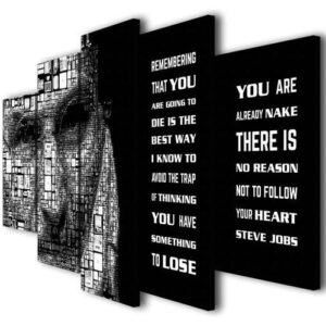 Steve Jobs 01 - Famous Person 5 Panel Canvas Art Wall Decor