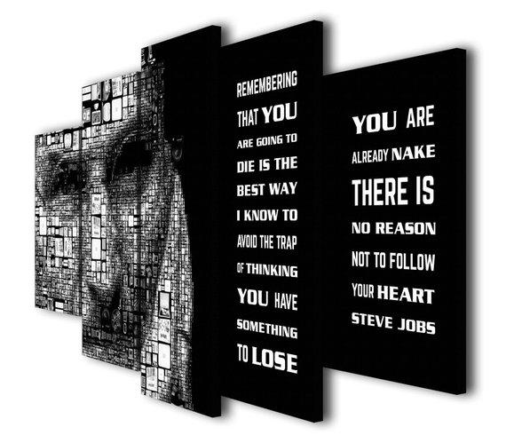 Steve Jobs 01 - Famous Person 5 Panel Canvas Art Wall Decor Steve Jobs 01 - Famous Person 5 Panel Canvas Art Wall Decor