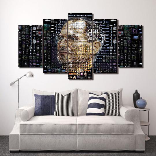 Steve Jobs Apple - Famous Person 5 Panel Canvas Art Wall Decor Steve Jobs Apple - Famous Person 5 Panel Canvas Art Wall Decor