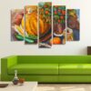Still Life With Pumpkin - Abstract 5 Panel Canvas Art Wall Decor