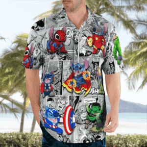 Stitch Marvel Hawaiian Shirt
