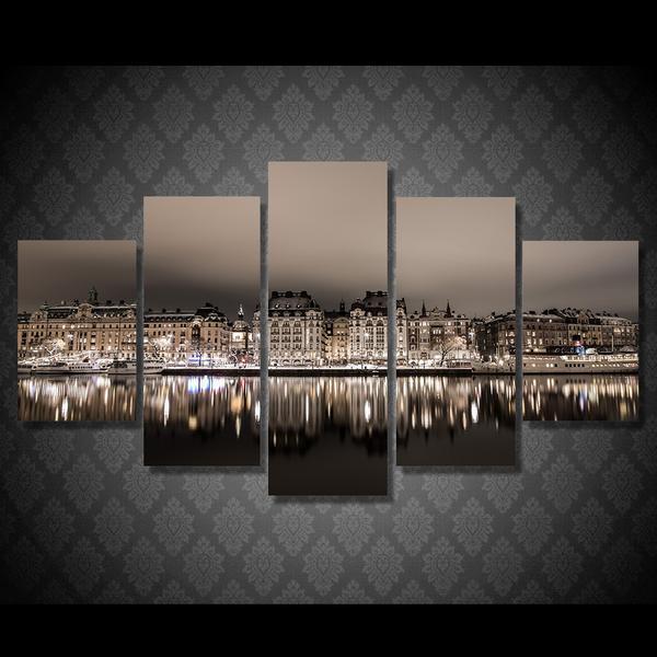 Stockholm Night 10- Nature 5 Panel Canvas Art Wall Decor Stockholm Night 10- Nature 5 Panel Canvas Art Wall Decor