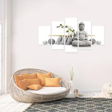 Stone Buddha 2 - Religion 5 Panel Canvas Art Wall Decor Stone Buddha 2 - Religion 5 Panel Canvas Art Wall Decor