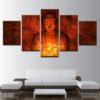 Stone Buddha - Religion 5 Panel Canvas Art Wall Decor