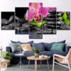 Stone Therapy Reiki Beauty Spa - Nature 5 Panel Canvas Art Wall Decor