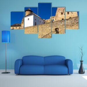 Stone Walls Of Stara Lubovna Castle - Nature 5 Panel Canvas Art Wall Decor