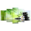 Stone bamboo Magnolia - Nature 5 Panel Canvas Art Wall Decor