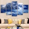 Storm Lightning 1 - Nature 5 Panel Canvas Art Wall Decor