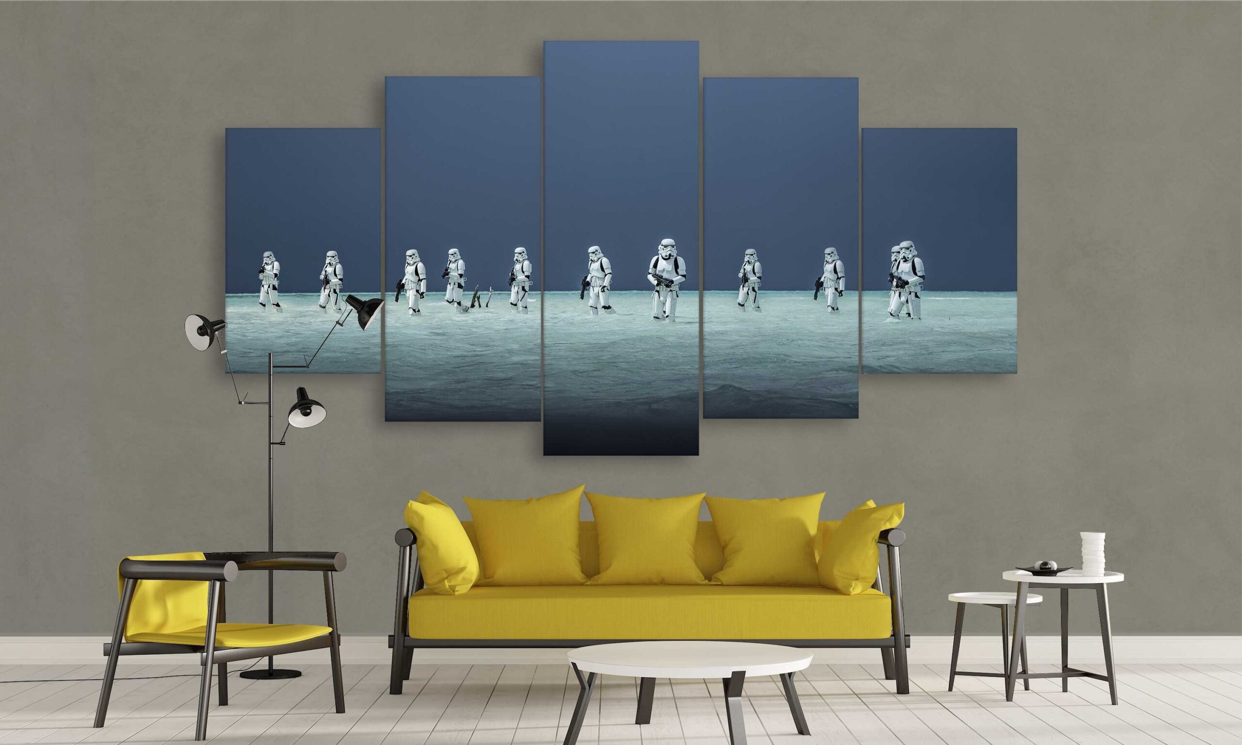 Storm Trooper Battle In Rogue One - Sport 5 Panel Canvas Art Wall Decor Storm Trooper Battle In Rogue One - Sport 5 Panel Canvas Art Wall Decor
