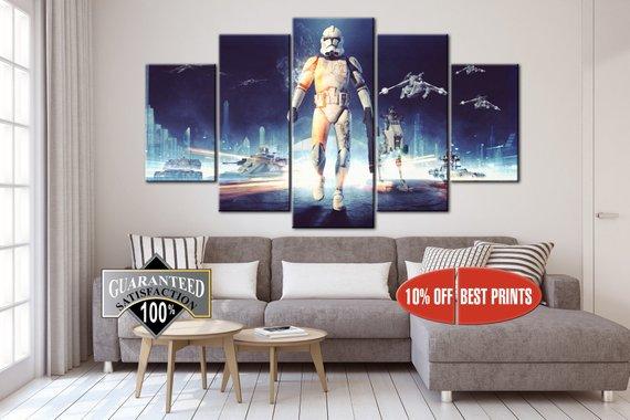 Stormtrooper 2 - Movie 5 Panel Canvas Art Wall Decor Stormtrooper 2 - Movie 5 Panel Canvas Art Wall Decor