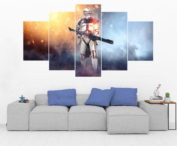 Stormtrooper 4 - Movie 5 Panel Canvas Art Wall Decor Stormtrooper 4 - Movie 5 Panel Canvas Art Wall Decor