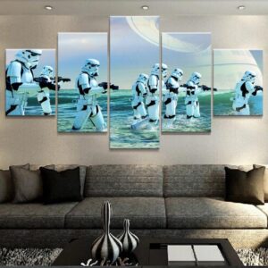 Stormtroopers Water Rogue One Death Star - Movie 5 Panel Canvas Art Wall Decor
