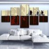 Stranger Things Biking Upside Down - Abstract 5 Panel Canvas Art Wall Decor