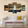 Strasbourg Christmas Tree Erected In Place Kleber - Nature 5 Panel Canvas Art Wall Decor