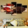 Strawberry And Cake - Kitchen 5 Panel Canvas Art Wall Decor