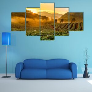 Strawberry Garden At Doi Ang Khang - Nature 5 Panel Canvas Art Wall Decor