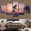 Street Boy And Sunset Beach - Space 5 Panel Canvas Art Wall Decor