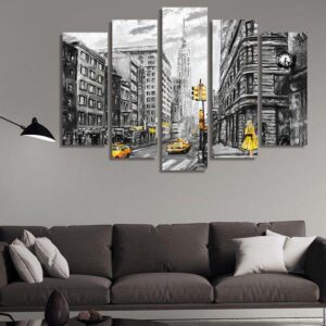 Street Scene - Nature 5 Panel Canvas Art Wall Decor