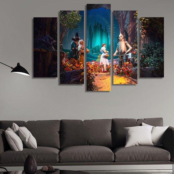 Stretched - Cartoon 5 Panel Canvas Art Wall Decor Stretched - Cartoon 5 Panel Canvas Art Wall Decor