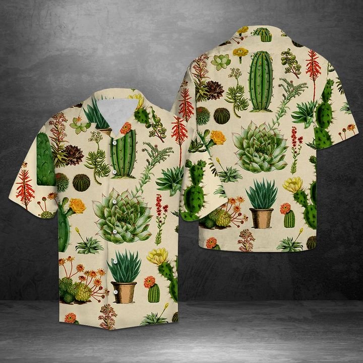 Strong Cactus Hawaiian Shirt Summer Button Up Strong Cactus Hawaiian Shirt Summer Button Up