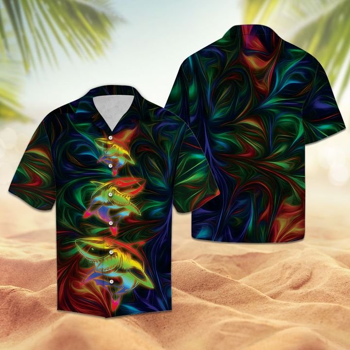 Strong Shark Hawaiian Shirt Summer Button Up Strong Shark Hawaiian Shirt Summer Button Up
