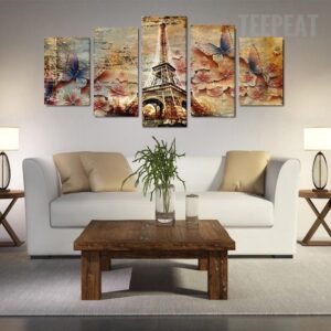 Stunning Butterfly Tower - Nature 5 Panel Canvas Art Wall Decor
