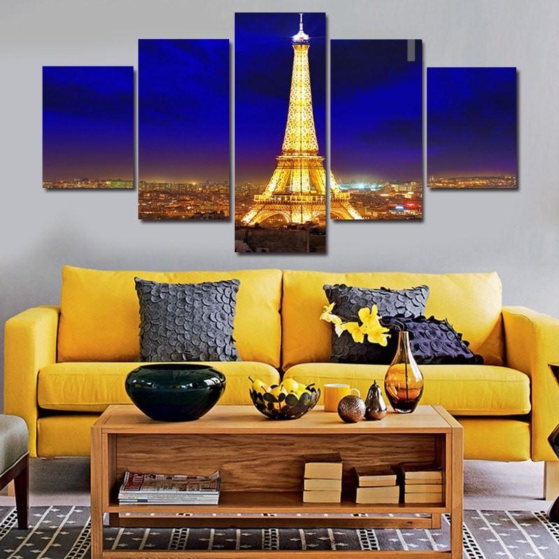 Stunning Eiffel Tower Landscape - Nature 5 Panel Canvas Art Wall Decor Stunning Eiffel Tower Landscape - Nature 5 Panel Canvas Art Wall Decor