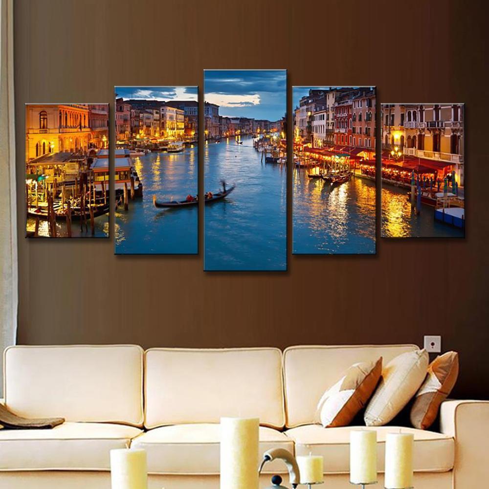 Stunning Landscape Venice City - Nature 5 Panel Canvas Art Wall Decor Stunning Landscape Venice City - Nature 5 Panel Canvas Art Wall Decor