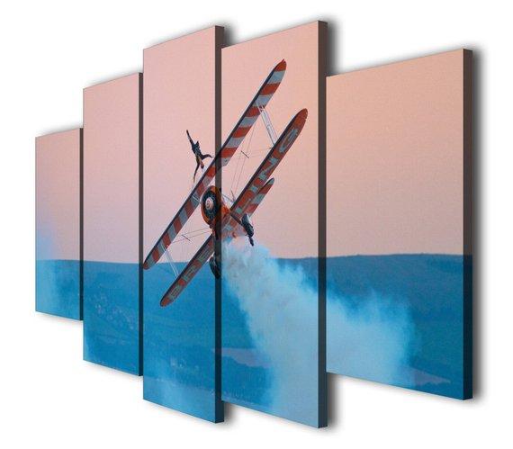 Stunts Wingwalkers Sport - Aircraft 5 Panel Canvas Art Wall Decor Stunts Wingwalkers Sport - Aircraft 5 Panel Canvas Art Wall Decor