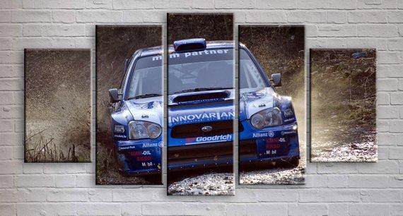 Subaru Impreza Wrx Rally Car - Automative 5 Panel Canvas Art Wall Decor Subaru Impreza Wrx Rally Car - Automative 5 Panel Canvas Art Wall Decor