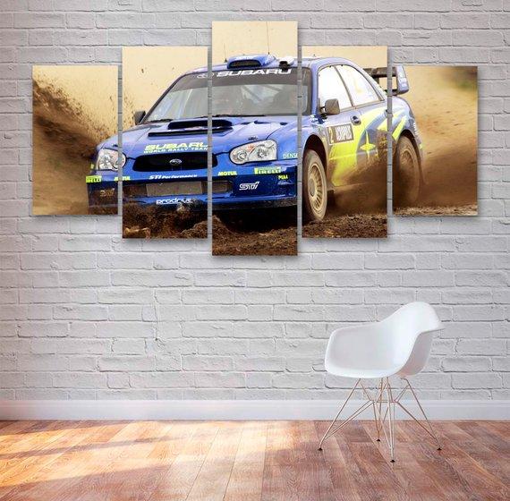 Subaru WRX Rally Car - 5 Panel Canvas Art Wall Decor Subaru WRX Rally Car - 5 Panel Canvas Art Wall Decor