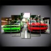Sublime Green Red Dodge Challenger Srt Rt - Automative 5 Panel Canvas Art Wall Decor