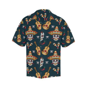 Sugar Skull Mexican Hawaiian Shirt Summer Button Up