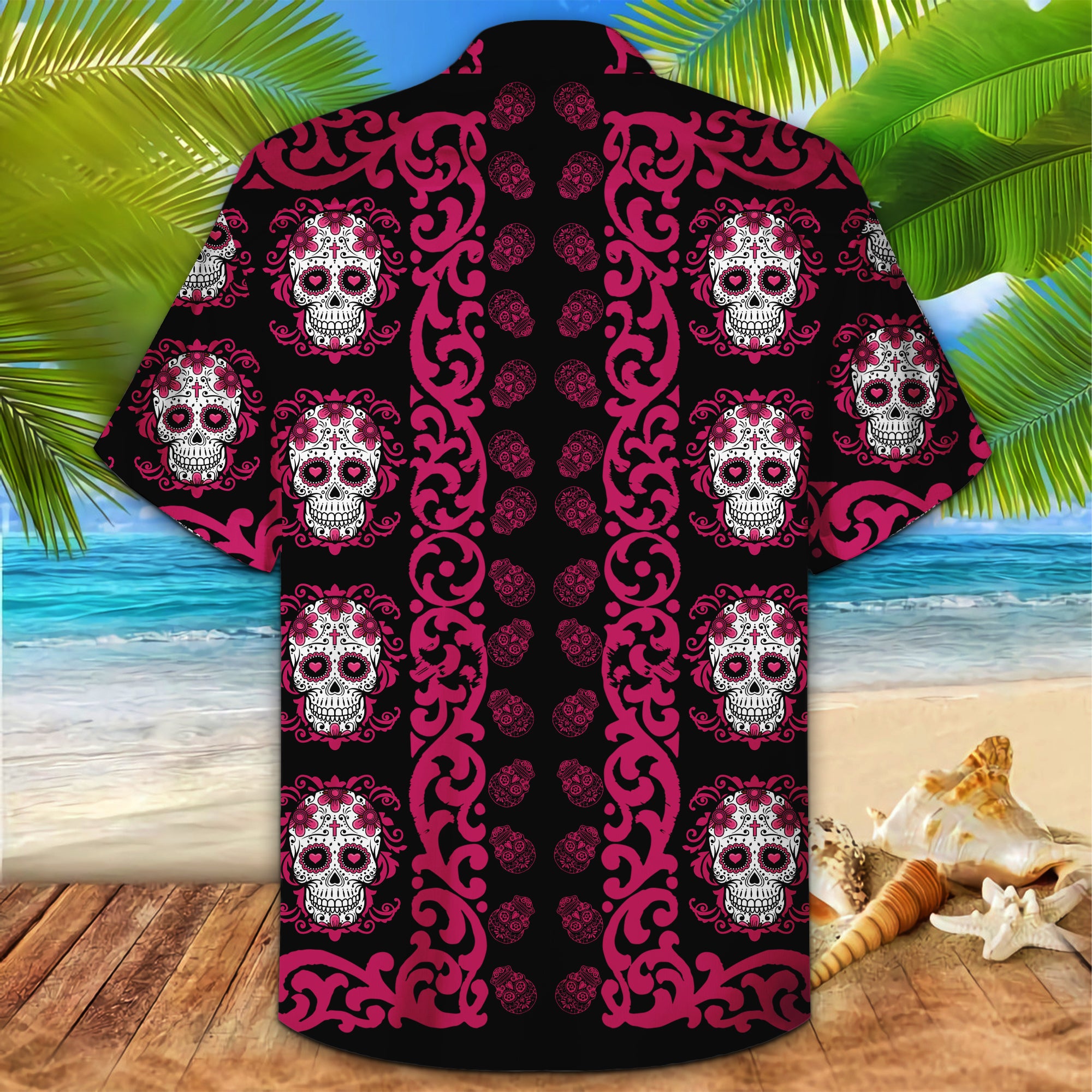 Sugar Skull Pink Hawaiian Shirt Sugar Skull Pink Hawaiian Shirt