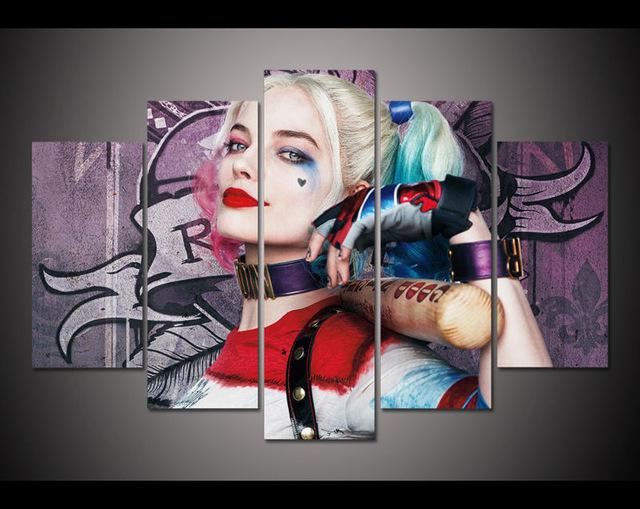 Suicide Squad Harley Quinn - Movie 5 Panel Canvas Art Wall Decor Suicide Squad Harley Quinn - Movie 5 Panel Canvas Art Wall Decor