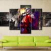 Suicide Squad Joker Harley Quinn - Dc 5 Panel Canvas Art Wall Decor