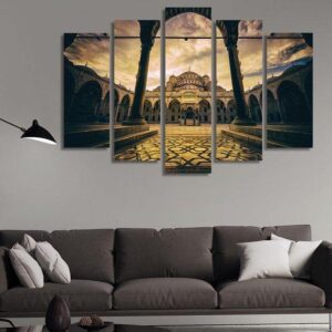 Sultan Ahmed Mosque 01 - Nature 5 Panel Canvas Art Wall Decor