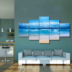 Summer Blue Ocean - Space 5 Panel Canvas Art Wall Decor