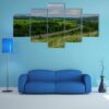 Summer Crimson Sunset - Nature 5 Panel Canvas Art Wall Decor