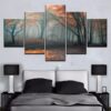 Summer Fallen Leaves Tree Forest Nature - 5 Panel Canvas Art Wall Decor