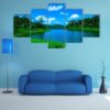 Summer Lake In Indonesia - Nature 5 Panel Canvas Art Wall Decor