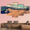 Summer Landscape In Mountains - Nature 5 Panel Canvas Art Wall Decor