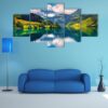 Summer Morning On Lungerersee Lake - Nature 5 Panel Canvas Art Wall Decor