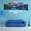 Summer Morning On The Lake Misurina - Nature 5 Panel Canvas Art Wall Decor