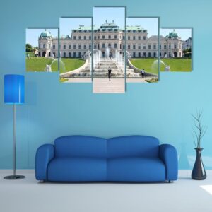 Summer Shot Of Belvedere Castle In Vienna - Nature 5 Panel Canvas Art Wall Decor