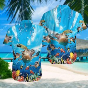 Summer Time Sea Turtle All Over Print Hawaiian Shirt
