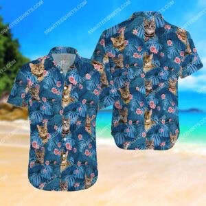 Summer Time Tropical Cat All Over Print Hawaiian Shirt