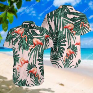 Summer Time Tropical Flamingo All Over Print Hawaiian Shirt